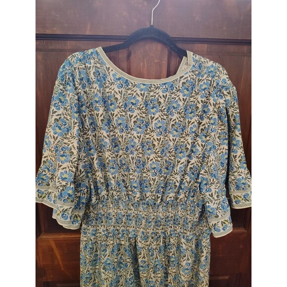 Max Studio Blue and White Floral Midi Dress - Picture 8 of 9